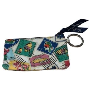 Vera Bradley Cuban Stamps Print ID Case Coinpurse Trendy Y2K Small